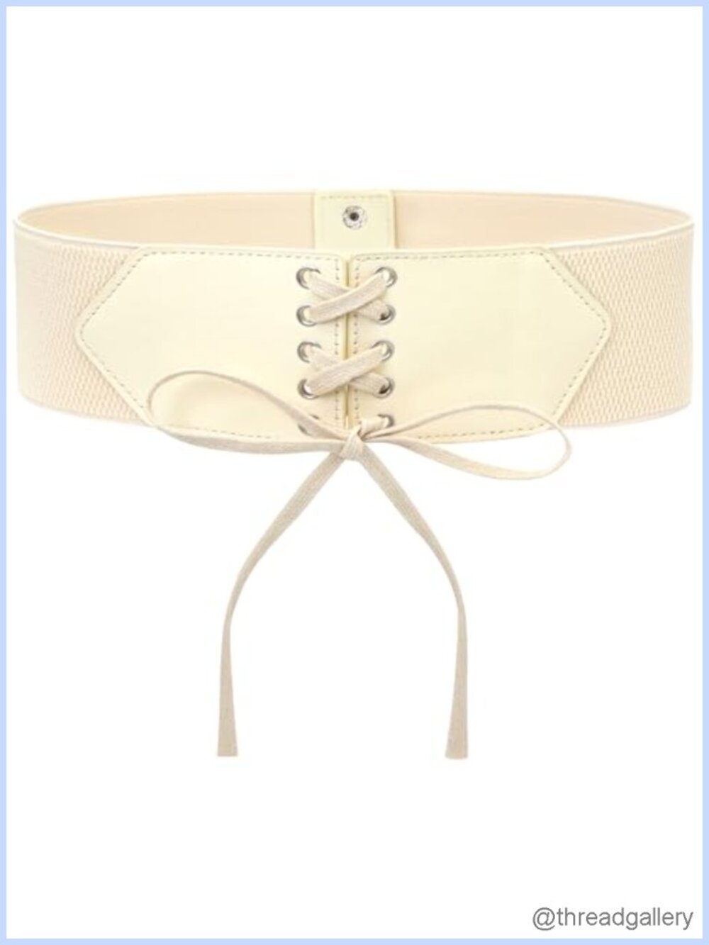 Women's Wide Elastic Lace-Up Corset Belt PU Leather Waist Belt for Dresses